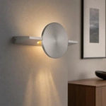 Led Wandleuchte Wandlampe Flurlampe Verstellbarer Spot Nickelfarben H 28 Cm