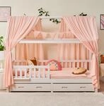 Alavya Home Dekoset Aus 100% Bio-musselin Baumwolle 125x350cm Hellrosa