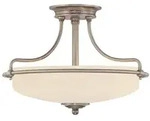 Elstead - Griffin - 3 Light Semi Flush Deckenleuchte Chrom Poliert, E27