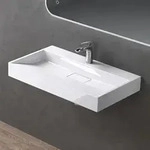 Doporro - Waschbecken Aufsatzwaschbecken Mineralguss H&auml;ngewaschbecken 90cm Mit