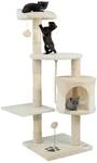 Dibea - Lionto Kratzbaum Kletterbaum Katzenkratzbaum H&ouml;he 112 Cm, Beige/wei&szlig;