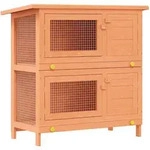 Kaninchenstall Kleintierhaus Hasenstall 4 T&uuml;ren Holz