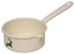 Riess Stielkasserolle Mit Gro&szlig;em Ausguss ⌀14cm 0,8l Hirsch Gr&uuml;n Emaille