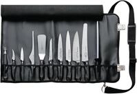 F. Dick Rolltasche Lederoptik 11-teilig + K&uuml;chenmesser Fruchtausstecher Gabel