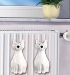Maximex Luftbefeuchter Katze 2er Set, F&uuml;llmenge 300 Ml, Wei&szlig;, Keramik Wei&szlig; - Wei&szlig;