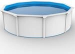 Stahlwand Swimming Pool Set 'nuovo De Luxe', Wei&szlig; / Blau, &Oslash; 360 X 120 Cm, Ohne