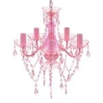 Kronleuchter 5 Gl&uuml;hbirnen Rosa Vidaxl