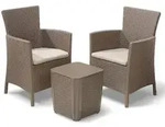 Allibert - 3-tlg. Garten-sitzgruppe Iowa Cappuccino-braun 224383 Keter