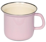 Riess Topf Mit Chromrand &Oslash;12cm 1l Pastell Rosa Emaille