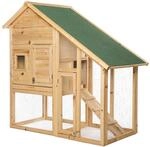 Lionto - Kaninchenstall Kleintierstall Hasenvilla 140x65x119 Cm - Braun