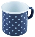 Riess Topf Mit B&ouml;rdel 8cm P&uuml;nktchenblau