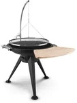 Delion Galgen-schwenkgrill Feuerschale &Oslash;80cm Hochfu&szlig; Seilzug Edelstahl