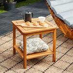 Beistelltisch Holz Wetterfest Fsc&reg; Zertifiziert 2 Ablagen 80kg Und 20kg Tragkraft