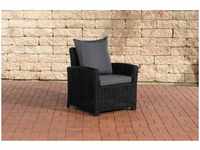 Polyrattan Stuhl Sessel Fisolo 5mm schwarz eisengrau