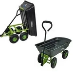 Baumarktplus - Gartenwagen Kippbar Tragkraft 300 Kg Schwarz/gr&uuml;n Handwagen