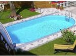 Stahlwand Swimming Pool Set 'styria Oval', Blaue Poolfolie, 737 X 360 X 150 Cm -