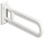 Hewi - St&uuml;tzklappgriff Drehbar Serie 801 L 700mm, Stahlkern Reinwei&szlig;