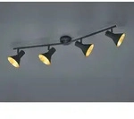 Trio - Deckenstrahler Nina Metall Schwarz Gold 4-flammig, Breite 84,5cm