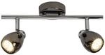 Lampe Milano Led Spotrohr 2flg Chrom/schwarz Chrom 2x Led-par51, Gu10, 3w