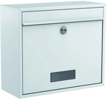 Basi - 2170-0662 Bk 900 Briefkasten Stahl Wei&szlig; Schl&uuml;sselschloss