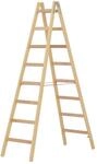 Sprossenstehleiter, Holz, Beidseitig Begehbar, 2 X 8 Sprossen, Gesamtbreite 593...