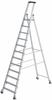 Günzburger Steigtechnik - Stufen-Stehleiter einseitig begehbar mit Rollen 12 Stufen