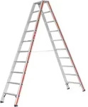 Matis&egrave;re - Hymer Stufenstehleiter, Beidseitig Begehbar, 2x10 Stufen, L&auml;nge 2,54 M