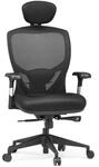B&uuml;rostuhl / Chefsessel Venus Base Sitz Stoff / R&uuml;cken Netz Schwarz Hjh Office