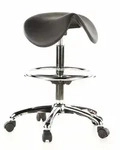 Hocker / Drehhocker / Arbeitsstuhl / Sattel Top Work 13 Hartschaum Schwarz Chrom Hjh