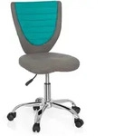 Kinderschreibtischstuhl / Kinderstuhl Kiddy Comfort Stoff Grau/t&uuml;rkis Hjh Office