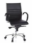 B&uuml;rostuhl / Chefsessel Parma 10 Leder Schwarz Chrom Hjh Office