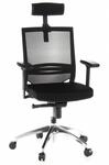 B&uuml;rostuhl / Chefsessel Porto Max Sitz Stoff / R&uuml;cken Netz Schwarz Hjh Office