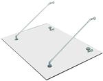 Homcom - Vordach Glasvordach T&uuml;rvordach, Geh&auml;rtetem Glas, 304 Edelstahl Klarglas