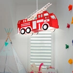 Feuerwehr Auto H&auml;nge Leuchte Rot Pendel Lampe Kinder Spiel Zimmer Beleuchtung Globo