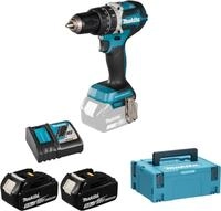 Schlagbohrmaschine 18 V Li-ion 5 Ah &Oslash; 13 Mm Makita 2 Akkus, Ladeger&auml;t, Koffer -