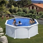 Gre - Kit Piscine Hors Sol Acier Ronde Blanche &Oslash;370 X 132 Cm (livr&eacute;e Avec Filtre A