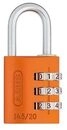 Kombinationsschl&ouml;sser - Abus - 145/20 - 3 Ziffern - Aluminium Orange - Ohne
