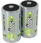 Akku D 5000mah Mono Nimh 1,2v &ndash; 1000x Wiederaufladbar (2 St&uuml;ck) - Ansmann
