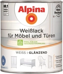 Weisslack F&uuml;r M&ouml;bel Und T&uuml;ren Gl&auml;nzend 0,75 Ltr. - Alpina
