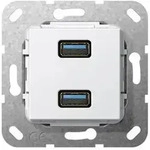 Gira 568403 Usb 3.0 A 2 Fach Gender Changer Einsatz, Reinwei&szlig;