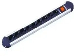 Bachmann - 330.070 Steckdosenleiste Mit Schalter Schwarz, Aluminium Schutzkontakt 1