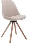 Besucherstuhl Troyes Drehbar Stoff Rund Creme Natura