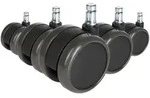 5x Ungebremste Rollen Rolo Free F&uuml;r Hartb&ouml;den 10mm / 65mm (5er Pack)
