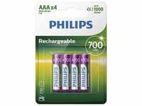 Packung mit 4 aaa Philips r03b4a70/10/ 1.2v/ wiederaufladbaren Batterien