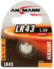 ANSMANN Alkaline Knopfzelle LR43 / LR1142 / AG12