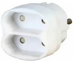 Kopp - Adapter, 2-fach: Anschluss F&uuml;r 2 Euro-stecker (2x 2,5a), Erh&ouml;hter