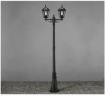 Konstsmide - 2-flammige Gartenlaterne Firenze, Aluminium Schwarz, Inkl. Pfahl