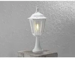 Konstsmide - Sockelleuchte Firenze Landhausstil, Aluminium Wei&szlig;, H&ouml;he 55cm