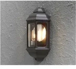 Konstsmide - Au&szlig;en Wandlaterne Cagliari, Halbschale Im Landhausstil, Schwarz, H&ouml;he