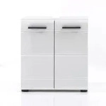 Trendteam Wachbeckenunterschrank Hochglanz Skin Wei&szlig; 60 X 56 X 31 Cm